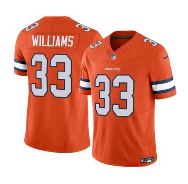 Men & Women & Youth Denver Broncos #33 Javonte Williams Orange 2023 F.U.S.E. Vapor Untouchable Football Stitched Jersey